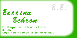 bettina behron business card